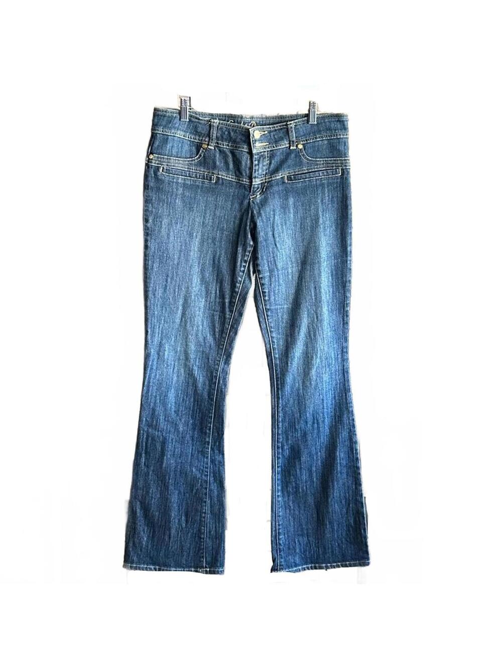 Cache Premium Womens Denim Jeans 8 Boot Cut Medium Wash Low Rise
